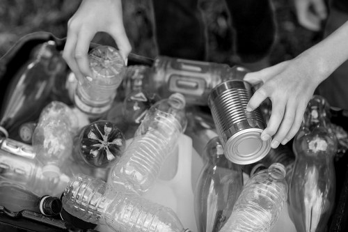 Professional flat clearance team removing household waste