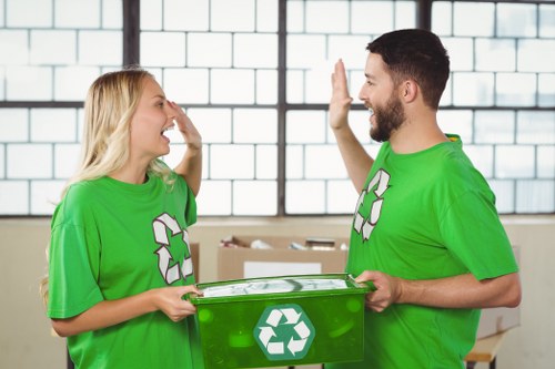 Professional rubbish removal service in action